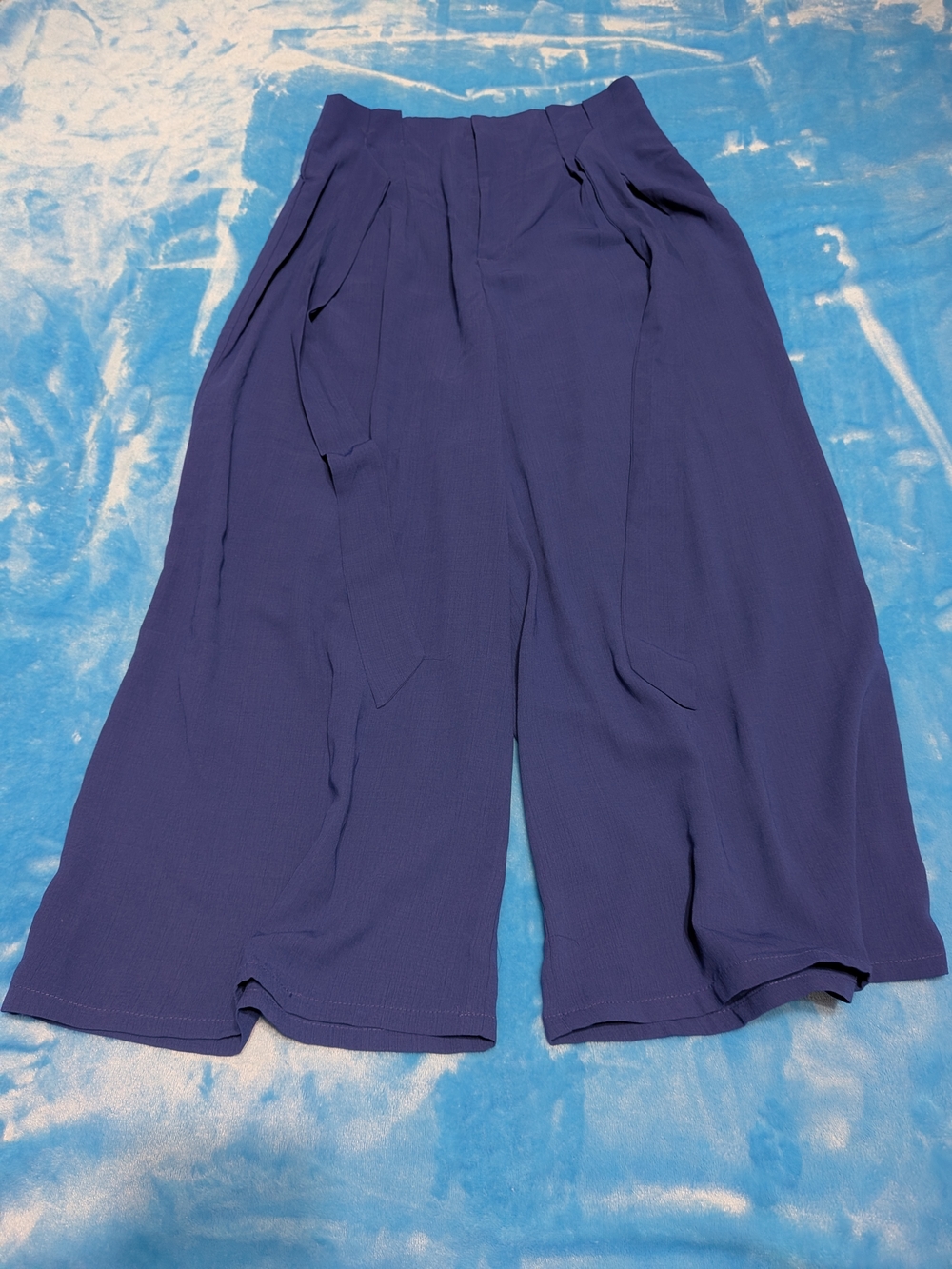 High Waist Wide Leg Culotte Pants - Breezy Blue Statement Piece